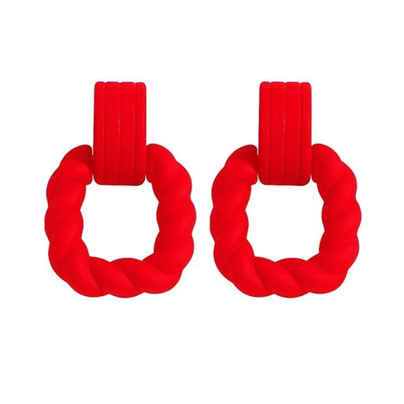 Square Twist Drop Earrings - Picture 1 of 1